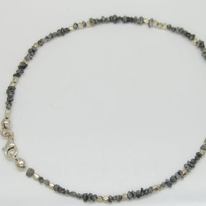 Rough diamonds, noble bracelet with sparkling, small grey diamonds & 925 silver image 7