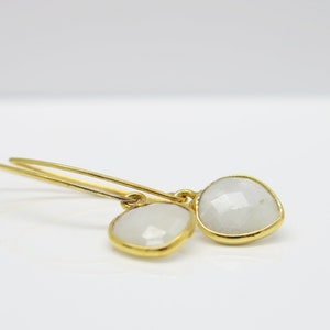 Shiny.. delicate earrings & white moonstone 925 verg. image 3