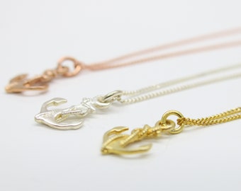 Kurze Silberkette Tiny Anchor zarte Kette 925  Silber, gold, rosegold