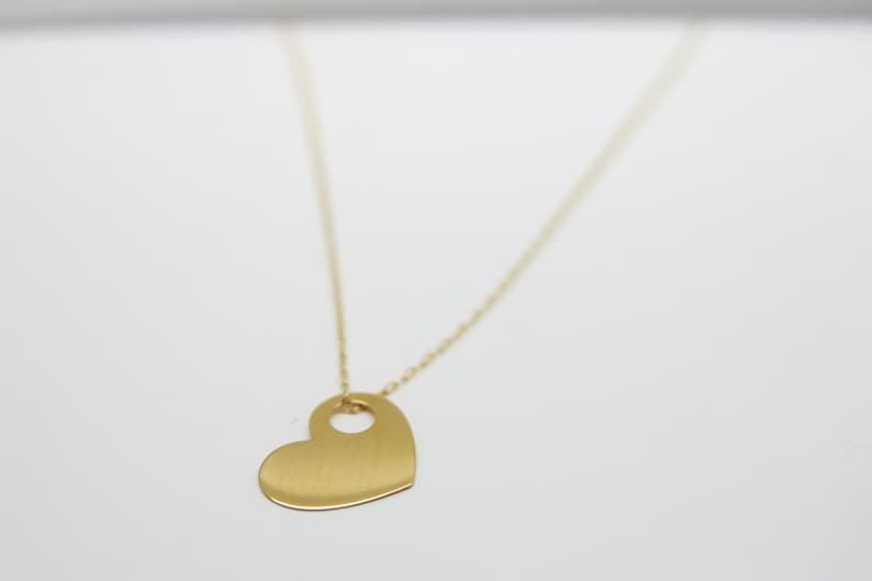 My heart...zarte 585 Goldkette mit Herz & Bild 1