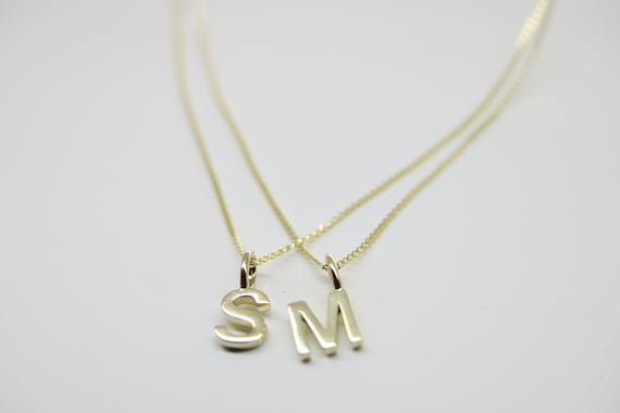 Buy Personal Gift, Gold Chain With Small Letter Pendant Solid 8k 