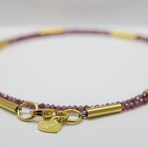 Sweet tiny...delicate garnet necklace 925 gold plated image 2