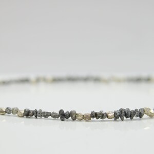 Rough diamonds, noble bracelet with sparkling, small grey diamonds & 925 silver image 5