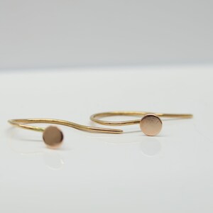 Gold earrings 14k, interchangeable jewelry earrings rose gold, white gold, dots beautiful ear hooks red gold for pendants