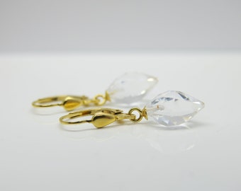 icicle... glittering earrings in 925 gold plated