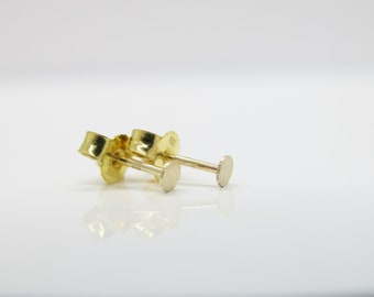 Tiny 8k Gold Stud Delicate 3 mm:-)1 Paire de Boucles d’oreilles Plaquettes / Point 333 Or