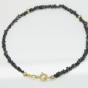 Rough diamonds..... delicate diamond bracelet gold anthracite/black & 14k gold clasp image 3