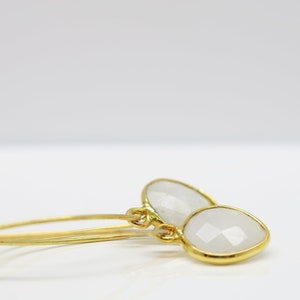 Shiny.. delicate earrings & white moonstone 925 verg. image 2