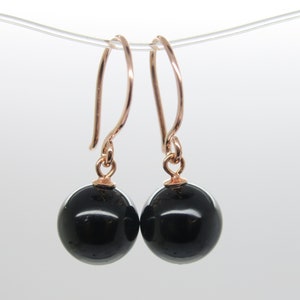 PUR & Edel.. Earrings black Onyx 925 ros ég image 1