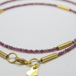 Sweet tiny...delicate garnet necklace 925 gold plated image 3
