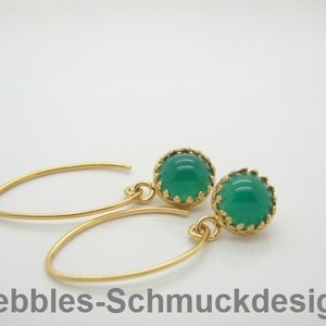 princess... Gemstone earrings & 925 gold plated image 1