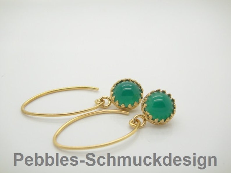 princess... Gemstone earrings & 925 gold plated image 1