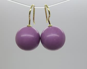 viola... noble heterolite earrings 925 gold plated