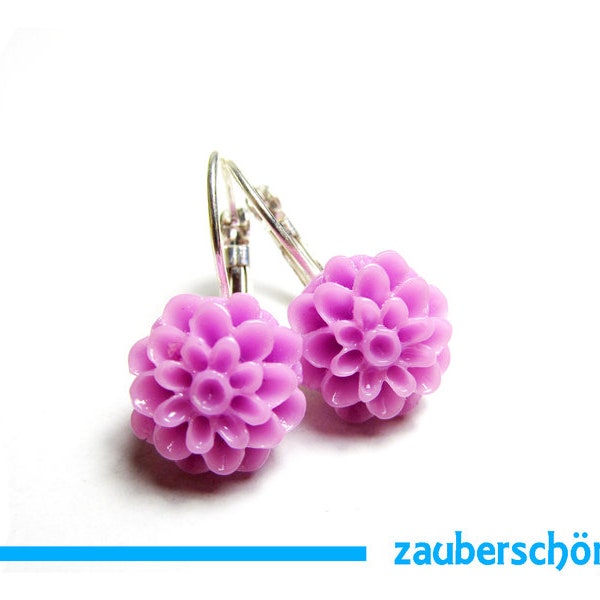 zauberschöne Chrysanthemen Ohrringe in rosa