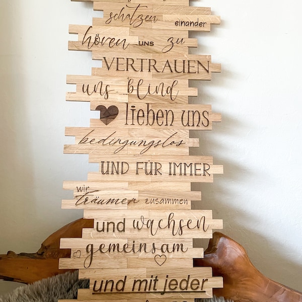 herzlich willkommen Schild Holzschild wohnzimmer dekoration wohnaccessoires holzklötzchen Personlisierbar wohnzimmer dekoration