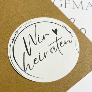 Wir heiraten Papieraufkleber - Etiketten mit verschiedenen Motiven für Geschenke/Briefumschläge/Papeterie 89/90