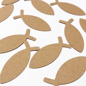 100 Stk. Kraftpapier Fische Stanzteil scrapbooking, Taufe, Kommunion, Konfirmation Streudeko Konfirmation Einladungskarte Taufe streudeko