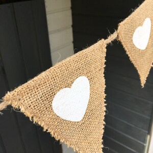 Jute Girlande Herz Herz Hochzeit Juteband Banner Wimpelkette Dekoration Bild 3