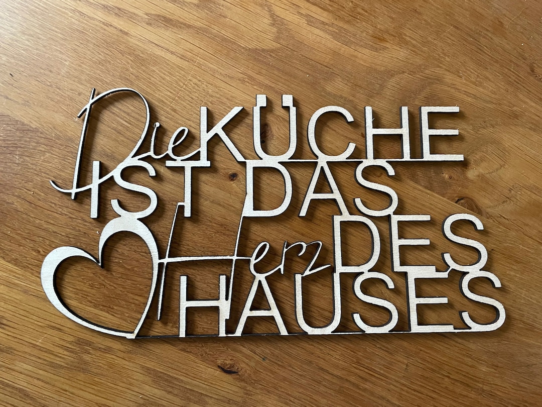 Holzschild mit Spruch /Die Küche ist das Herz des Hauses