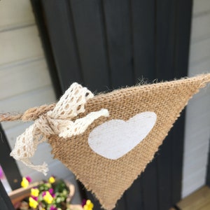 Jute Girlande Herz Herz Hochzeit Juteband Banner Wimpelkette Dekoration Bild 5