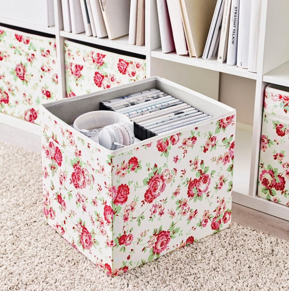 2 X IKEA DRÖNA Drona Rosali Flower Patterned Storage Box for Etsy UK