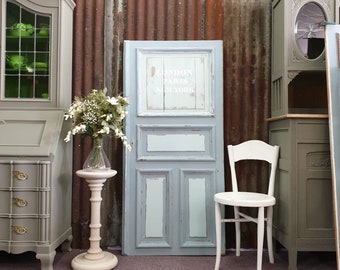 Antik Shabby Chic Decorativ Tür, Blau. SIEHE BESCHREIBUNG