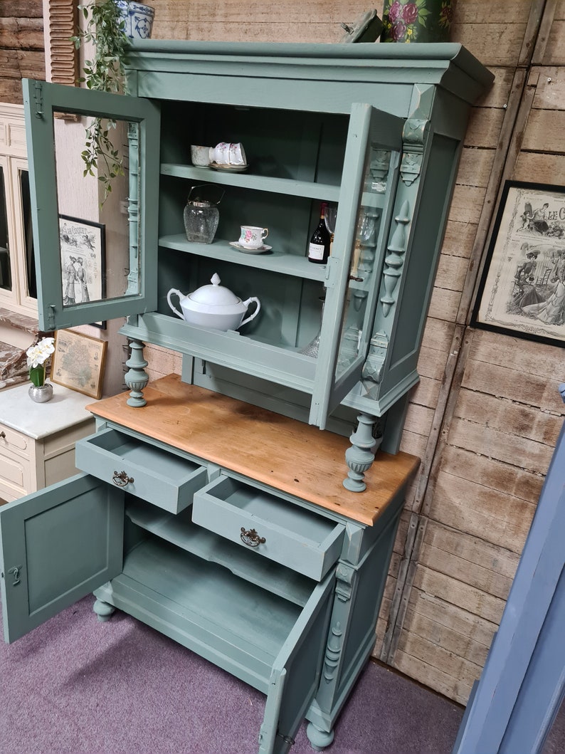 Antiek Brocante Buffetkast, Groen. ZIE OMSCHRIJVING image 3