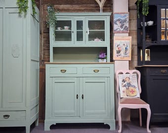 Antikes shabby Chic Buffetschrank, Grün. SIEHE BESCHREIBUNG