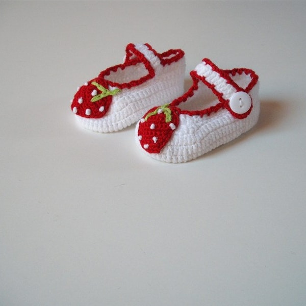 Baby Shoes Crochet Shoes Strawberry