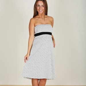 Maternity wear Maternity dress swk dots white-black