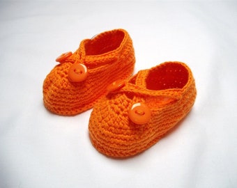 Baby shoes crochet shoes orange