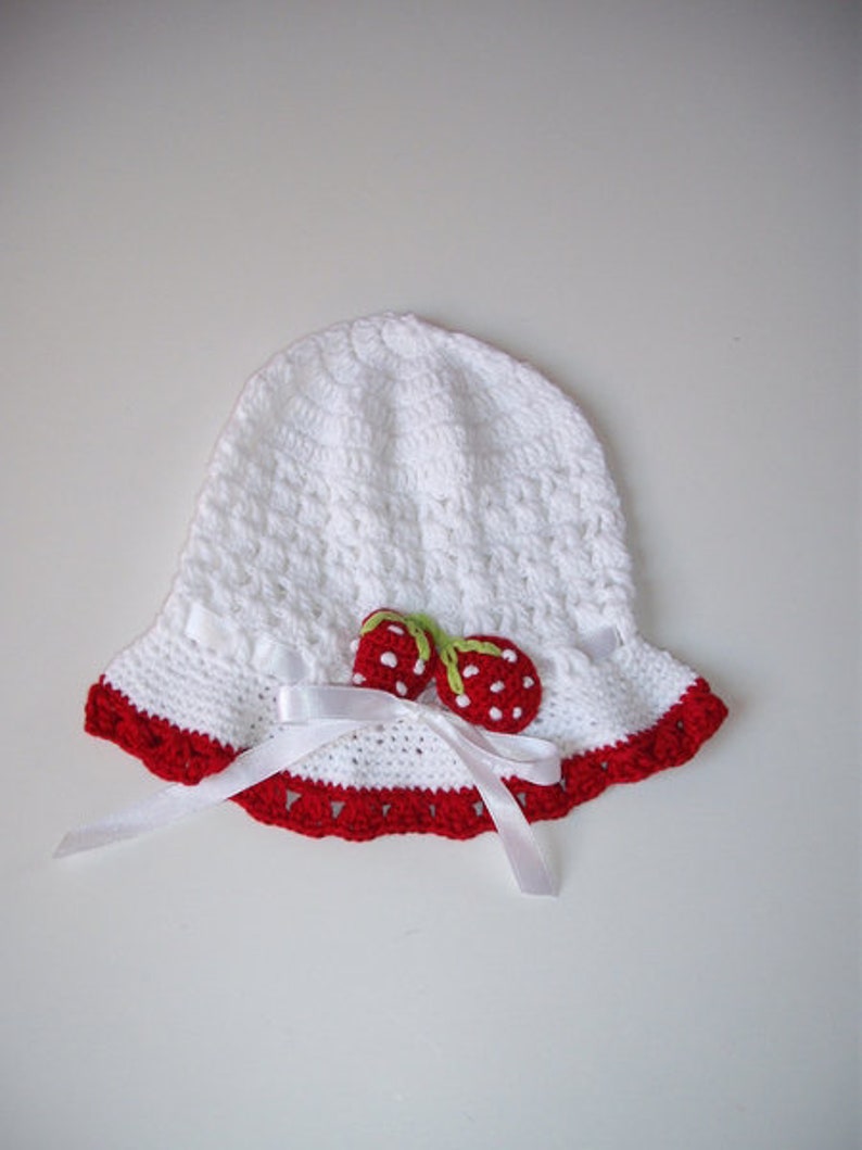 Baby Hat Crochet Cap Strawberry image 1
