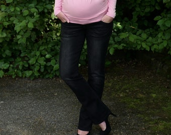 different lengths !! Comfy black maternity jeans