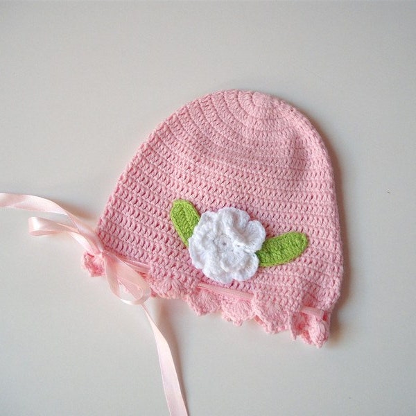 Baby hat Crochet cap pink