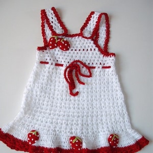 Baby dress crochet dress strawberry