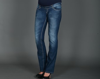 different lengths!! Comfortable maternity jeans in blue