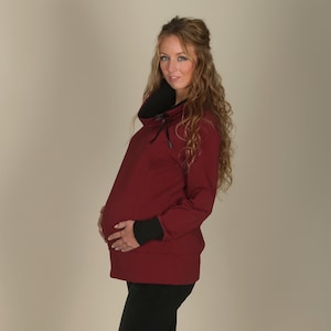 Sweat-shirt d&#39;allaitement et de maternité Dr. Dark Red