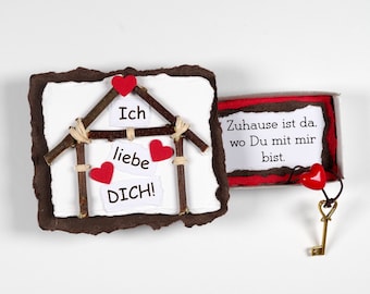 Streichholzschachtel ,Geschenk Männer, Frauen,Valentinstag,Haus,Spruch,ich liebe dich,Geburtstagsgeschenk,Weihnachtsgeschenk,Herz,Freundin