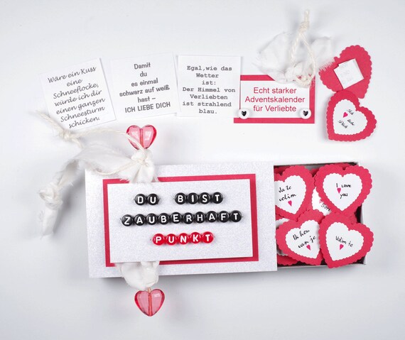 Adventskalender Gefüllt Erwachene Adventskalender Frauenadventskalender Männersprüchepapierweihnachtenadventskalender Liebeherzrot