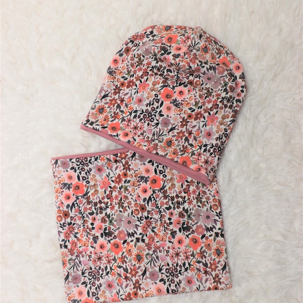 Beanie Halssocke Blümchen Fleurs Jersey Kinder KU 42-58