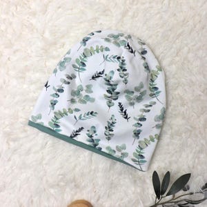 Beanie hat eucalyptus old green jersey children&#39;s KU 42-58