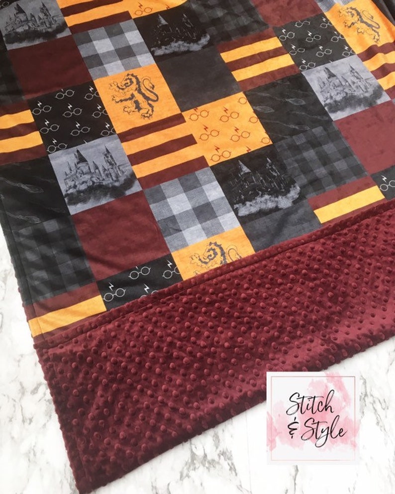 Harry Potter Blanket Harry Potter Theme Minky Blanket Etsy