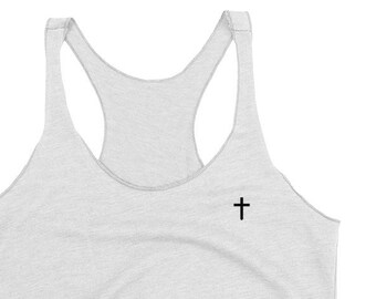 Christian Cross Logo Fitted Soft Wash Racerback Tank Top | Etsy