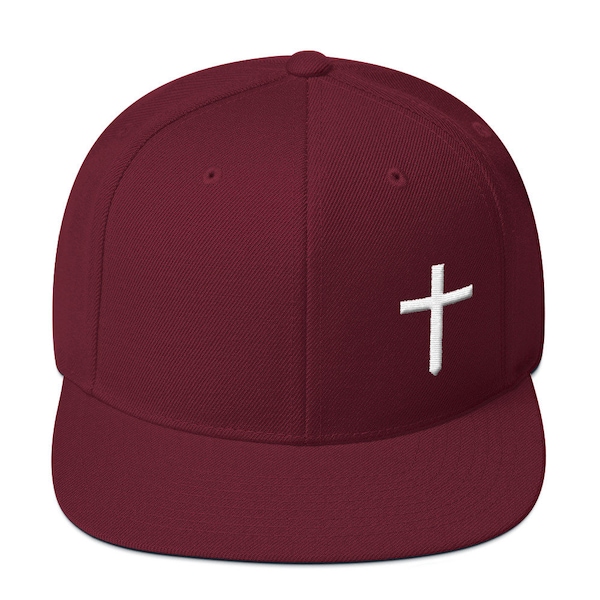 Christian Cross Logo Wool Blend Snapback Hat
