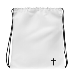 Christian Cross Logo Drawstring Bag