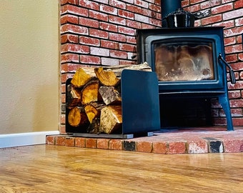Firewood Holder - Bent Steel Log Holder - Fireplace Indoor Outdoor Firewood Gift Home Decor - Firewood Rack - Log Holder