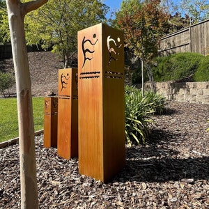 Spain Garden Columns - Landscape Decor - Outdoor Lighting Box Steel Bollards - Yard Art