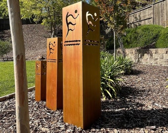 Spain Garden Columns - Landscape Decor - Outdoor Lighting Box Steel Bollards - Yard Art