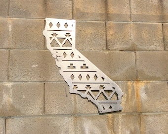 Southwest California - Yard Art - Southwest Style - Metal Art - California Cut Out - Metal California Sign -