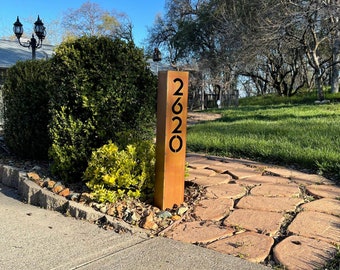 Address Sign | Rusted | Custom Address Sign | Yard Address Sign | Address | House Numbers